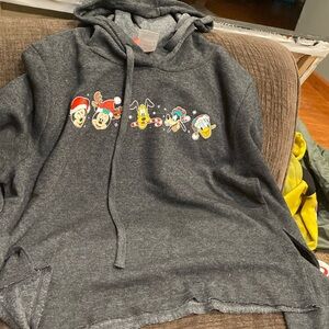 Disney Mickey & Friends Christmas Gray Hoodie Size L